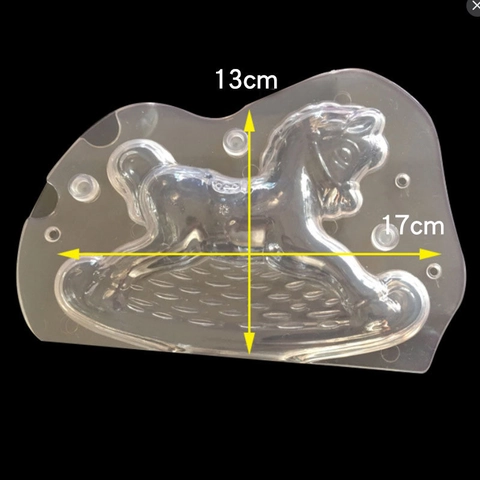 3D Karussell Schaukelpferd Schokoladenform Transparenter Kunststoff Fondant Kuchen Gelee Süßigkeiten Backwerkzeug DIY Bastelform