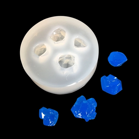 Round 4-Hole Crystal Cluster Silicone Mold Mirror Surface Natural Stone Mineral Shape DIY Resin Craft Casting Tool