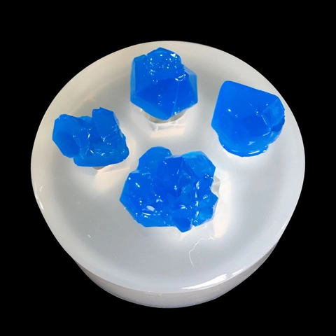 Round 4-Hole Crystal Cluster Silicone Mold Mirror Surface Natural Stone Mineral Shape DIY Resin Craft Casting Tool