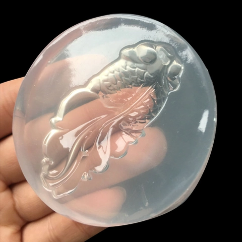 DIY Goudvis Siliconen Mal Kristal Epoxyhars Sieraden Hanger Gieten Koi Spiegeleffect Rond Bakken Craft Tool