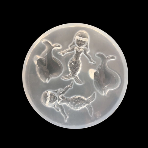 Runde DIY Silikonform Für Kristallepoxidharz Delfin Meerjungfrau Formen Schmuckherstellung Tortendekoration Fondant Ton Handwerk