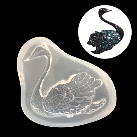 Molde de Silicona de Cisne 3D para Manualidades de Resina Decoración de Pasteles Chocolate Fondant Joyas Llavero Herramienta