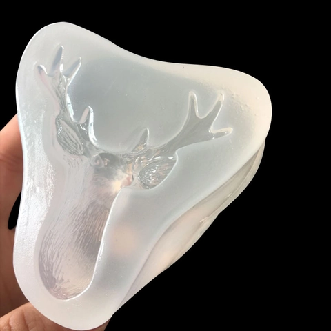 Molde de Silicona 3D Cabeza de Ciervo Para Llavero de Resina Epoxi de Cristal DIY Colgante Jabón Hecho a Mano Vela