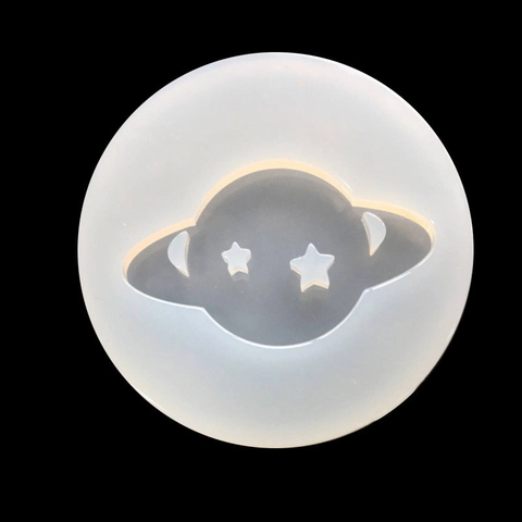 Molde de Silicona con Espejo DIY Planeta Saturno Estrella Luna Para Artesanía de Resina Colgante de Joyería Funda de Teléfono Molde