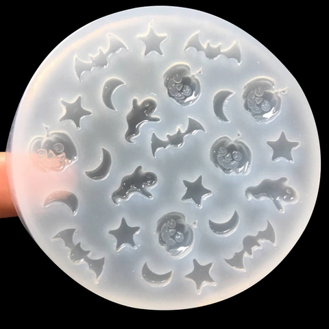 Halloween Bat Pumpkin Ghost Moon Star Silicone Mold DIY Mirror Crystal Glue Nail Art Resin Craft Baking Mold For Festival