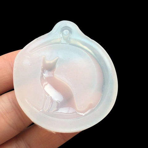Mond Und Katze Silhouette Silikon Harz Form DIY Handgemachte Anhänger Schlüsselanhänger Spiegel UV Kleber Gießform Schmuck Werkzeug