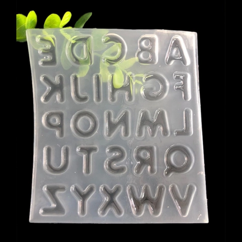 Silikonform Mit Sechsundzwanzig Großbuchstaben Für DIY Harz Spiegel Kristall Alphabet Epoxid Kuchen Fondant Backdekor