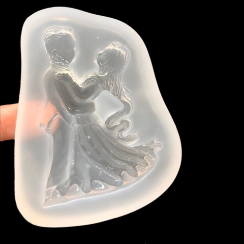 Molde de Silicona Novios Bailando para Joyería de Resina DIY Decoración de Pasteles Fondant Boda Fiesta Herramientas de DIY