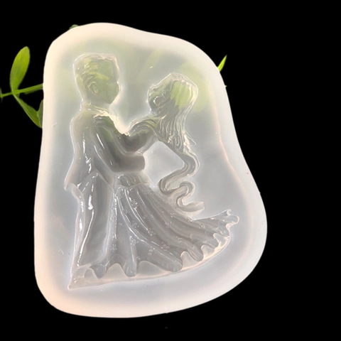 Molde de Silicona Novios Bailando para Joyería de Resina DIY Decoración de Pasteles Fondant Boda Fiesta Herramientas de DIY