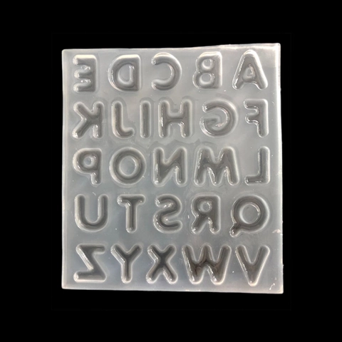 Silikonform Mit Sechsundzwanzig Großbuchstaben Für DIY Harz Spiegel Kristall Alphabet Epoxid Kuchen Fondant Backdekor