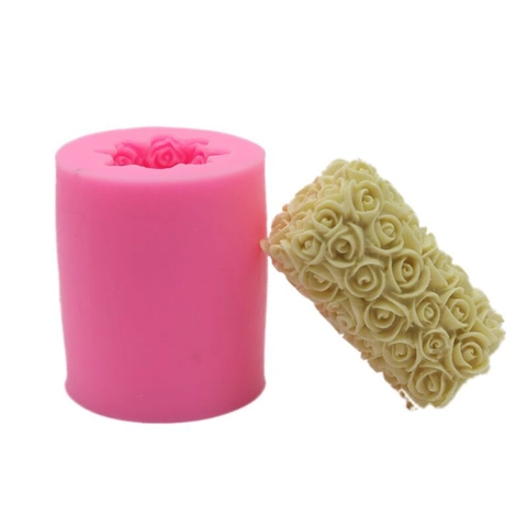 3D Rose Blume Silikonform Für DIY Tortendekoration Kerzenherstellung Handgemachte Seife Zylindrische Relief Floral Bastelwerkzeug
