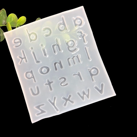 Stampo in Silicone per Lettere Minuscole Traslucido DIY Resina Epossidica Strumento di Colata per Torte Cioccolato Cover Cellulare