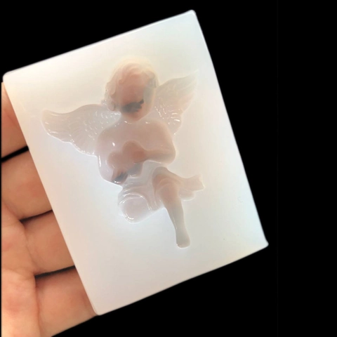 Stampo in Silicone DIY Angelo Cupido Cuore Ali Superficie a Specchio Fondente Resina Argilla Strumento Decorazione Cellulare