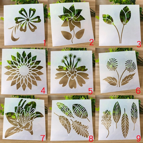 Diy Malschablonen Blumen Mandala Muster PET Kunststoff Schablone Für Scrapbooking Zeichnung Wanddekoration