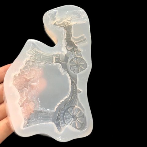 Wedding Carriage Silicone Mold European Princess Style Fondant Chocolate Clay DIY Resin Craft Cake Decoration Baking Tool