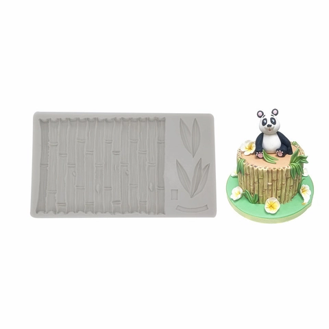 Chinesischer Stil Bambus Textur Silikon Fondant Kuchenform Bambusblatt Form DIY Backen Schokolade Gelee Pudding Deko-Tool