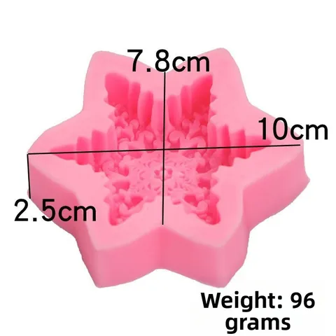 Snowflake Shape Silicone Mold Baroque Relief DIY Handmade Soap Candle Resin Crafting Tool