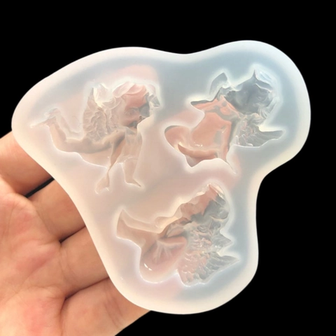 Molde de Silicona Ángel Cupido Espejo para Fondant Chocolate Resina Joyería Manualidades DIY Herramienta de Horneado