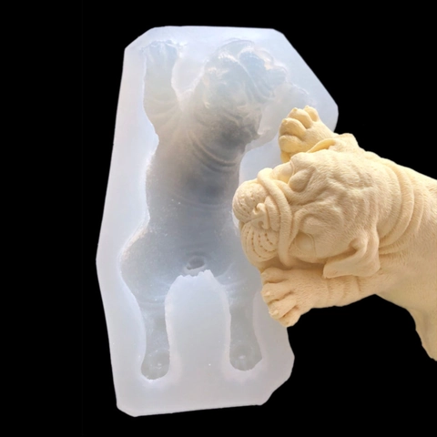 3D Realistic Dog Shar Pei Shape Silicone Mold For Mousse Cake Decoration Chocolate Ice Cream Baking DIY Soap Candle Making