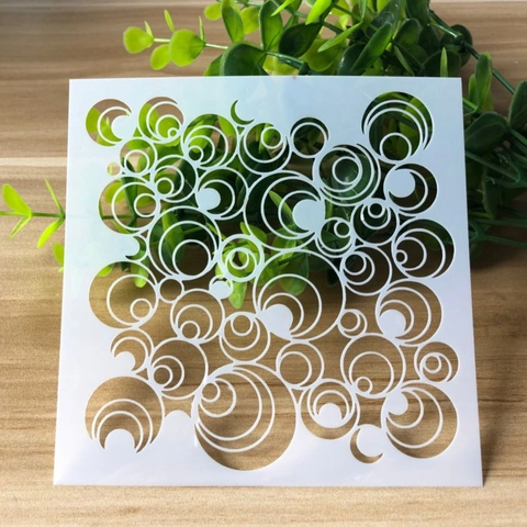 Plantillas de Pintura de PE Cuadradas para Arte DIY Graffiti Plantilla de Dibujo Hueca Hojas Floral Corazón Navidad para Escuela Oficina Scrapbooking