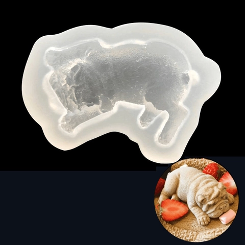 3D Dog Silicone Mousse Cake Mold Shar Pei Puppy Shape Chocolate Ice Cream DIY Baking Decorating Tool For Home Kitchen