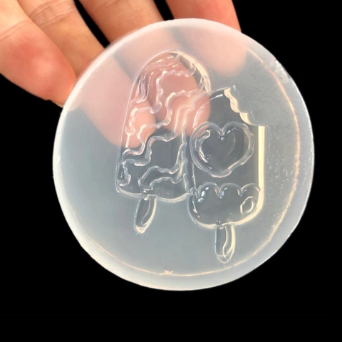 Runde Silikon Eis Am Stiel Form DIY Handgefertigt Kristall Tropfkleber Weichem Ton Eiscreme Silikonform Für Harzguss Backen