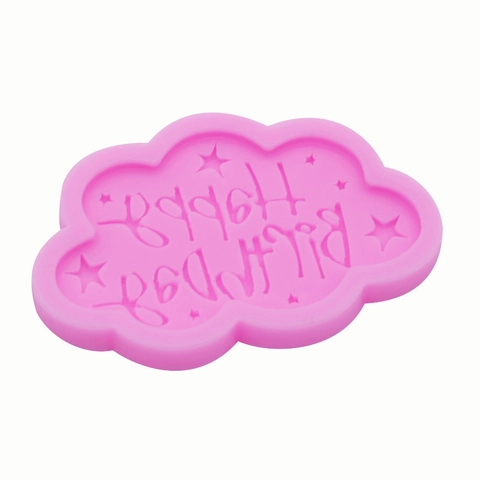 Wolkenform Silikonform Happy Birthday Text Stern Muster DIY Fondant Kuchen Dekoration Schokolade Seife UV Harz Handwerk Werkzeug