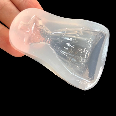 Pofjurk Siliconen Vorm Voor Hars DIY Spiegeloppervlak Trouwjurk Vorm Fondant Taart Decoratie Handgemaakte Sieraden Tools