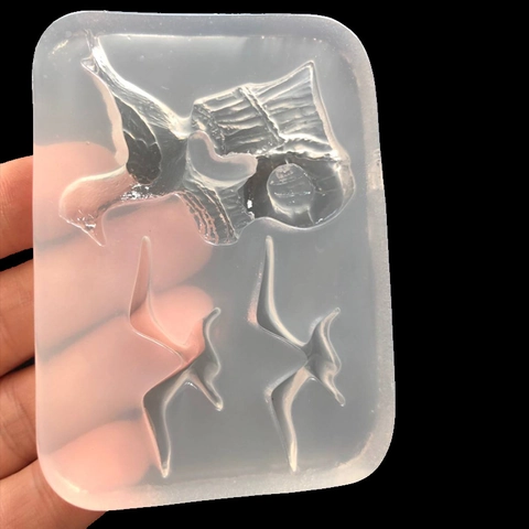 Meeuw Duif Spiegelend Oppervlak Siliconen Vorm Voor Handgemaakte Sieraden Hars Klei Decoratie DIY Bakken Taartvorm