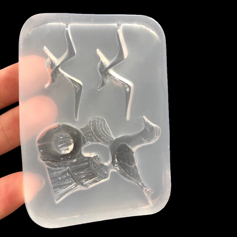 Meeuw Duif Spiegelend Oppervlak Siliconen Vorm Voor Handgemaakte Sieraden Hars Klei Decoratie DIY Bakken Taartvorm