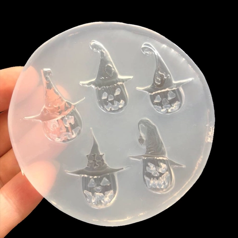 Halloween Pompoen Heksenhoed Siliconen Vorm Voor DIY Knutselen Hars Fondant Taart Decoreren Hanger Maken Sieraden Accessoire