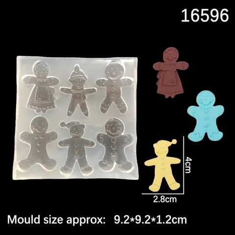 Moule en Silicone Noël Bonhomme de Pain d'Épices Bonhomme de Neige pour Gâteau Fondant Chocolat Gelée DIY Cuisson Décoration