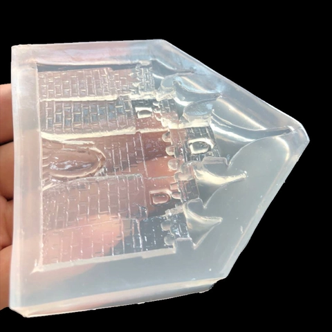 Siliconen Kasteel Vorm DIY Spiegeloppervlak 3D Architectuur Ontwerp Handgemaakte Epoxyhars Gietvorm Voor Sieraden Decor