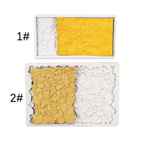 Realistic Rock Stone Texture Silicone Mold DIY Clay Fondant Cake Decorating Tool Sand Beach Pattern Baking Border Mold