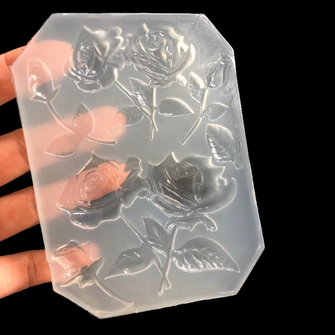 Mirror Surface Blooming Rose Flower Silicone Mold For DIY Resin Clay UV Glue Handmade Cake Decoration Baking Tool