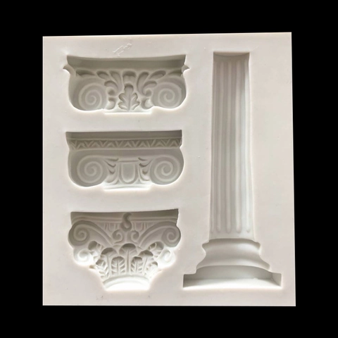 Retro European Roman Column Silicone Mold For Cake Decoration Fondant Chocolate Resin Plaster DIY Baking Tool Craft Mould