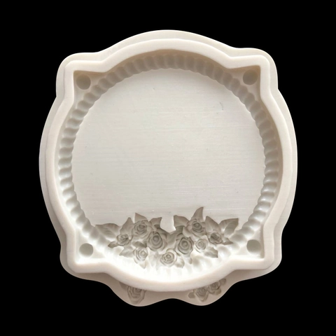 Flower Round Frame Silicone Mold For DIY Fondant Chocolate Clay Aromatherapy Relief Rose Border Decorative Baking Tool