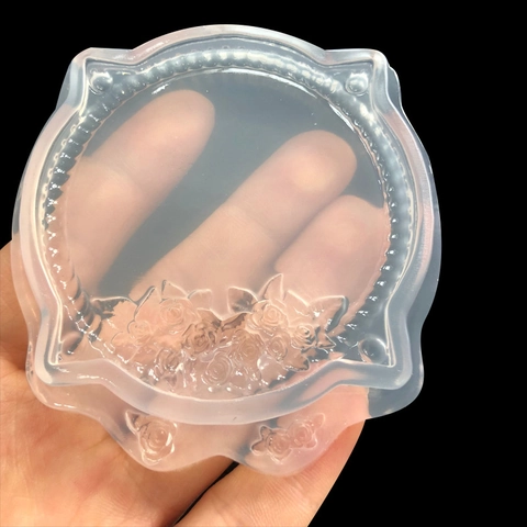 Barock Rosenrahmen Silikonform Diy Handgemachte Harzguss Schmuck Anhänger Spiegelrahmen Transluzente Bastelwerkzeuge