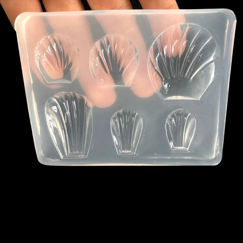 Molde de Silicona con Forma de Concha de Vieira Japonesa para Llavero de Resina Epoxi DIY Madeleine Molde para Pasteles