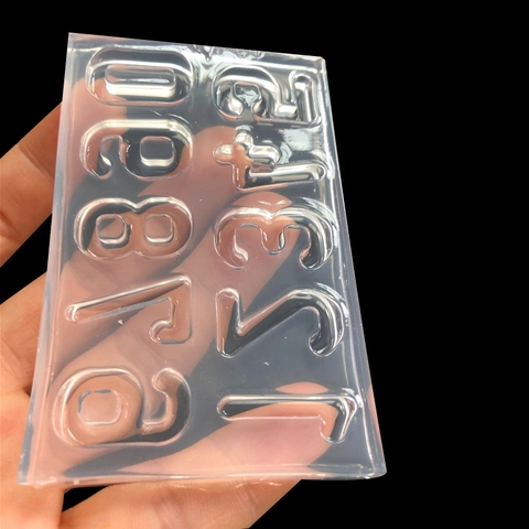 Mirror Surface Silicone Number Mold For Resin Casting DIY Keychain Pendant Jewelry Making Tool Baking Mold 0-9 Numbers