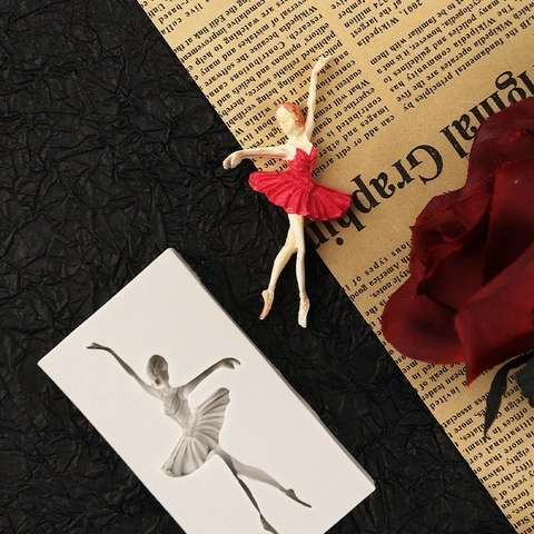 Elegant Ballet Dancing Girl Silicone Mold For Fondant Chocolate Cake Decoration DIY Handcraft Clay Baking Tool Kitchen Bakeware