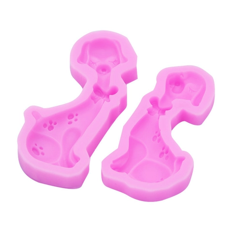 DIY Cartoon Dog Bow Tie Silicone Mold For Fondant Chocolate Soap Resin Gentleman Poodle Shaped Cake Decorating Tools