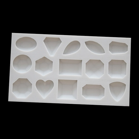 Stampo in Silicone per Gemme Geometriche a Cuore Multicavità per Resina Fai da Te Creazione Gioielli Decorazione Torte