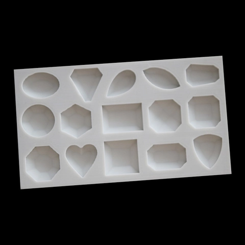 Stampo in Silicone per Gemme Geometriche a Cuore Multicavità per Resina Fai da Te Creazione Gioielli Decorazione Torte