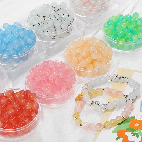 8mm Gelei Bubbel Glazen Kralen Lampwork Kralen Tie-dye Gradiënt Losse Kralen Voor DIY Handgemaakte Armband Sieraden Maken Materialen