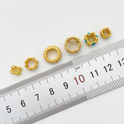 Cuentas Espaciadoras de Aleación de Oro Antiguo para Fabricación de Joyas DIY Pulsera Collar Con Perla Artificial Strass