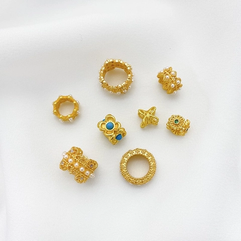 Cuentas Espaciadoras de Aleación de Oro Antiguo para Fabricación de Joyas DIY Pulsera Collar Con Perla Artificial Strass