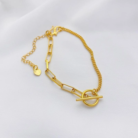 24K Gold Plated Alloy Adjustable Bracelet For Women Ethnic Style Lucky Lock Bowknot Bell Charm Jewelry Gift Accessories