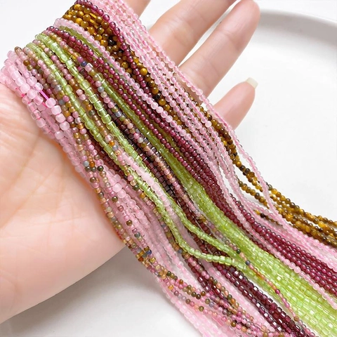Natuursteen Losse Kralen Rozenkwarts Granaat Toermalijn Ronde Vierkante Gefacetteerde Edelstenen Voor DIY Sieraden Maken Armband Ketting Accessoires