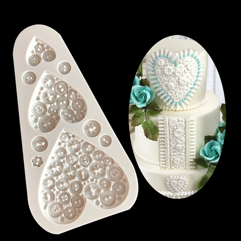 Silicone Heart Button Fondant Mold DIY Baking Cake Decorating Tool For Chocolate Pudding Jelly Candy Clay Crafting Accessory